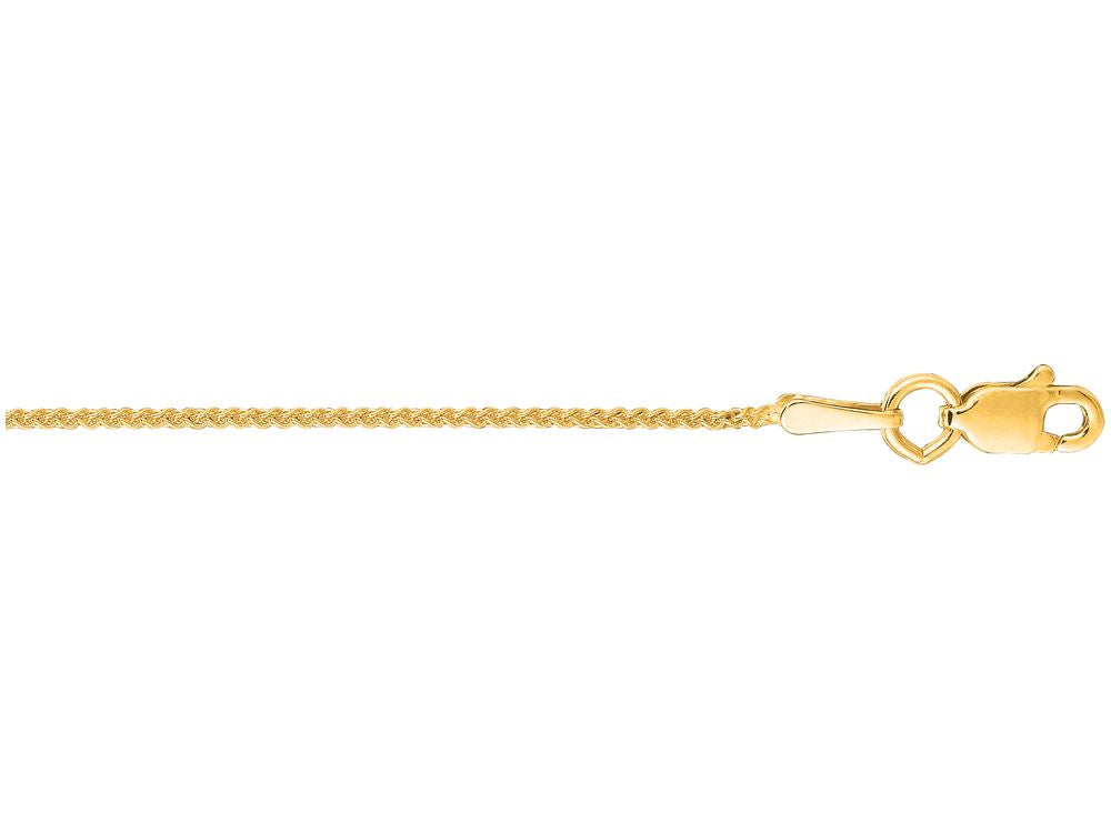 Finejewelers 10 Kt Yellow Gold 18 Inch 1.0mm Bright Cut Round Wheat Chain With Lobster Clasp