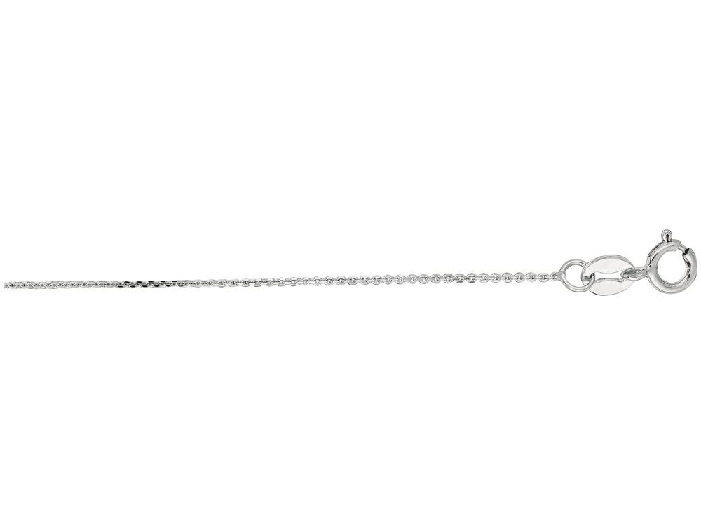 Finejewelers 10 Kt White Gold 18 Inch 0.8mm Bright Cut Cable Chain With Lobster Clasp