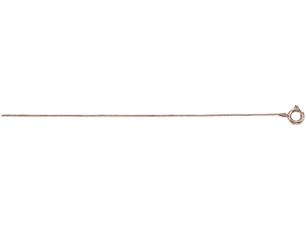 Finejewelers 10 Kt Rose Gold 18 Inch 0.45mm Shiny Box Chain With Spring Ring Clasp
