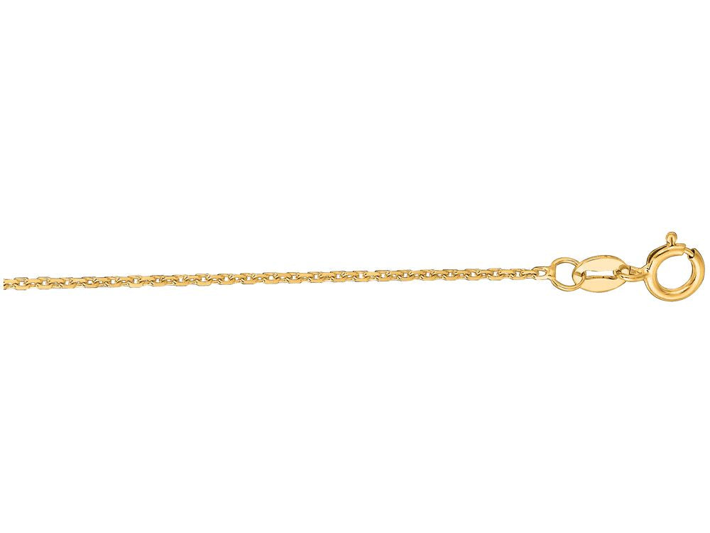 Finejewelers 10 Kt Yellow Gold 18 Inch 1.1mm Bright Cut Cable Chain With Lobster Clasp
