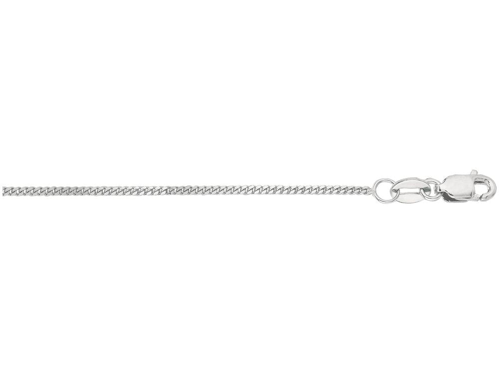 Finejewelers 10 Kt White Gold 18 Inch 1.0mm Bright Cut Gourmette Chain With Lobster Clasp