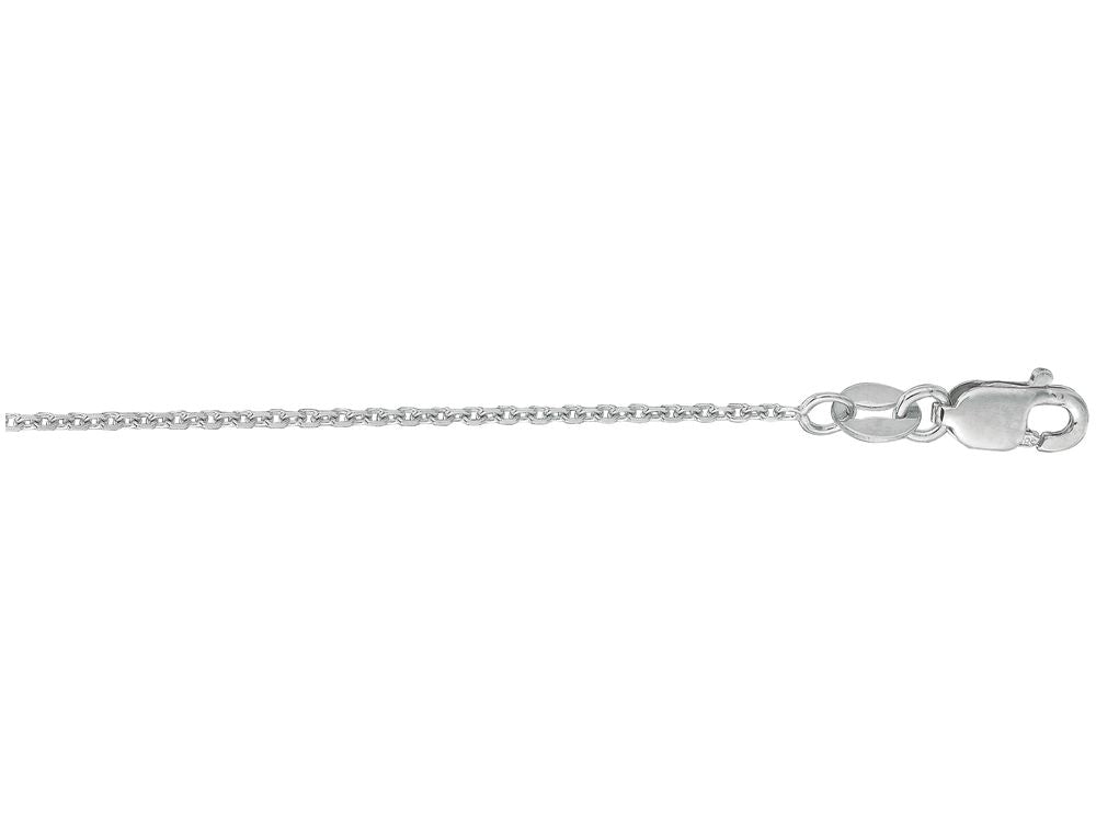Finejewelers 10 Kt White Gold 18 Inch 1.1mm Bright Cut Cable Chain With Lobster Clasp