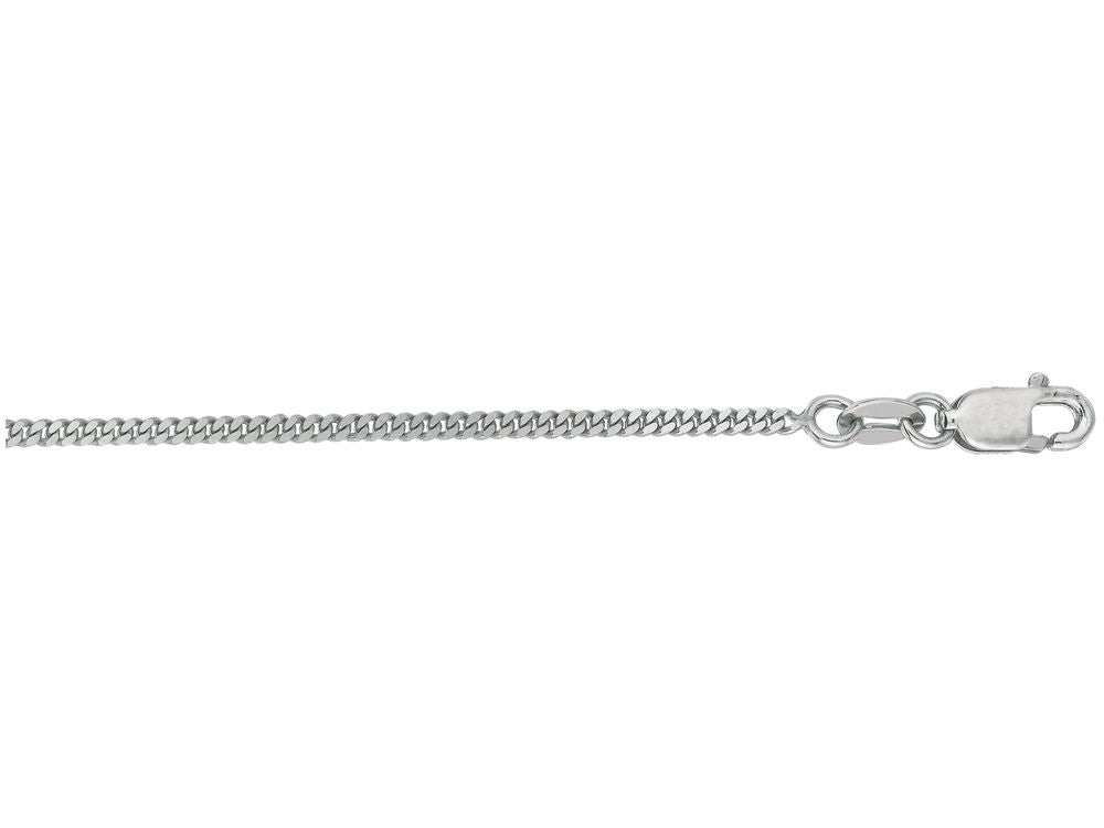 Finejewelers 10 Kt White Gold 18 Inch 1.50mm Bright Cut Gourmette Chain With Lobster Clasp
