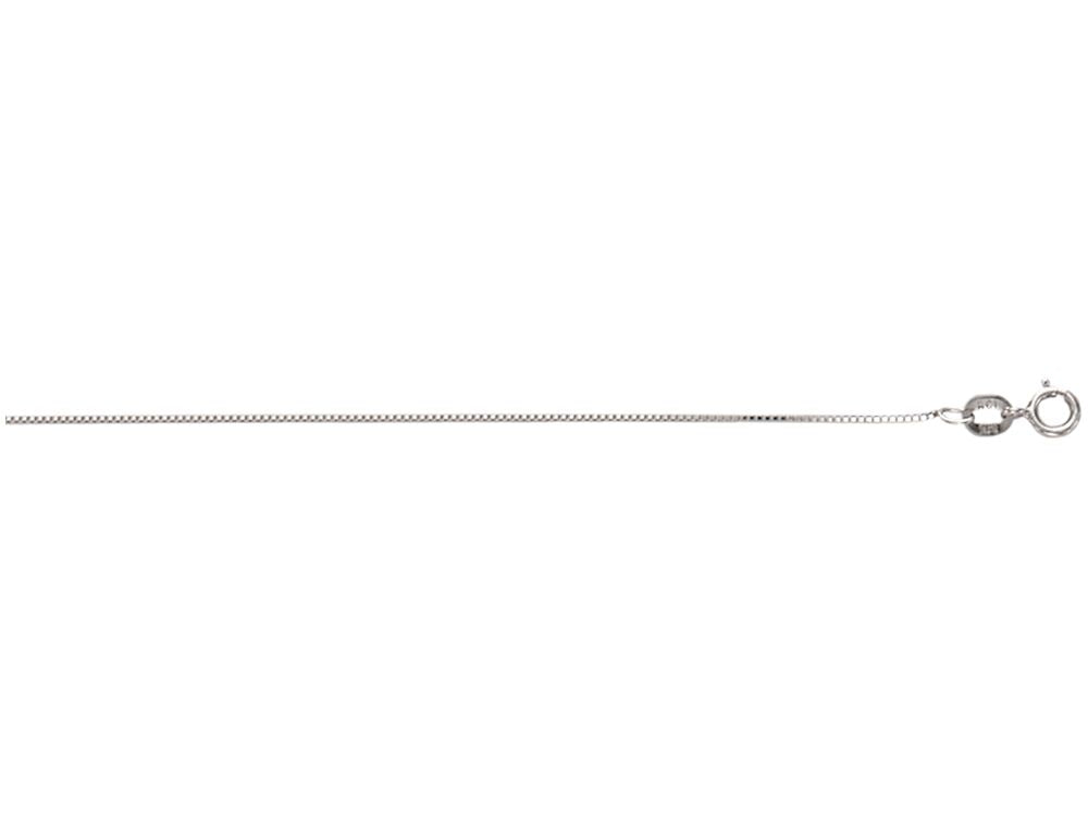 Finejewelers 10 Kt White Gold 18 Inch 0.6mm Shiny Box Chain With Spring Ring Clasp