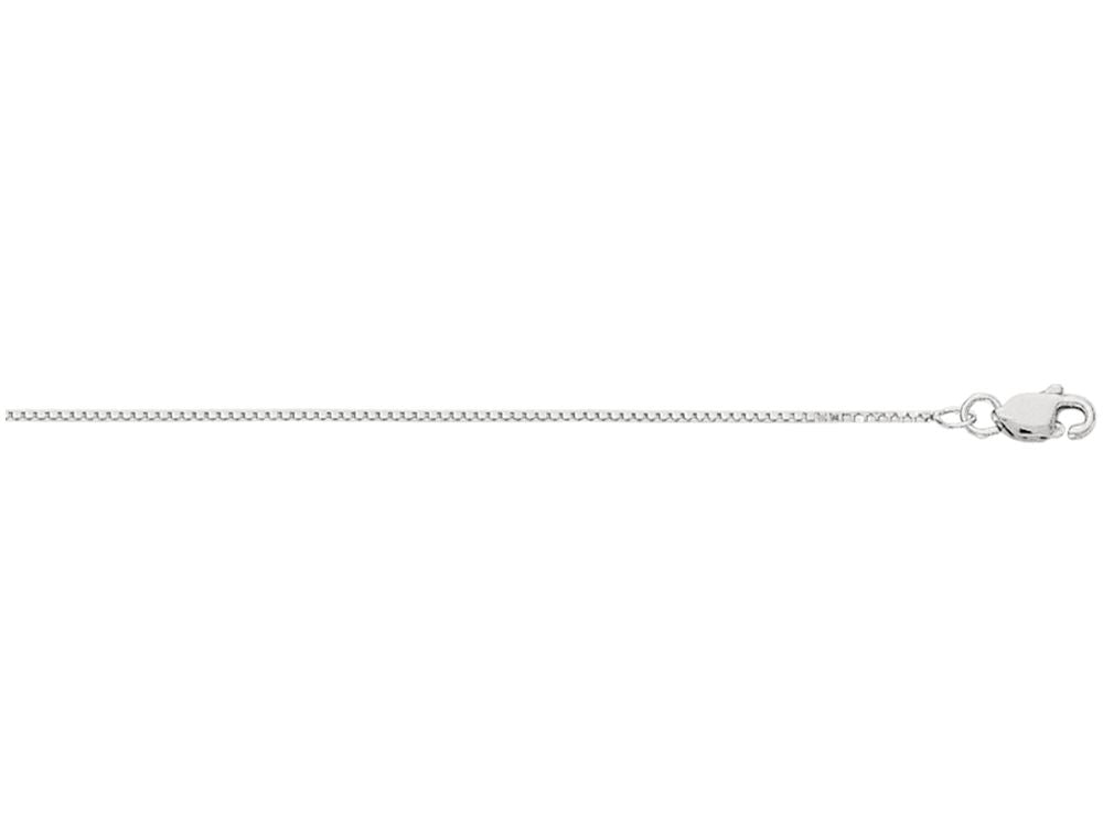 Finejewelers 10 Kt White Gold 18 Inch 0.8mm Shiny Box Chain With Lobster Clasp