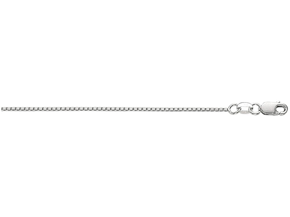 Finejewelers 10 Kt White Gold 18 Inch 1.0mm Shiny Box Chain With Lobster Clasp