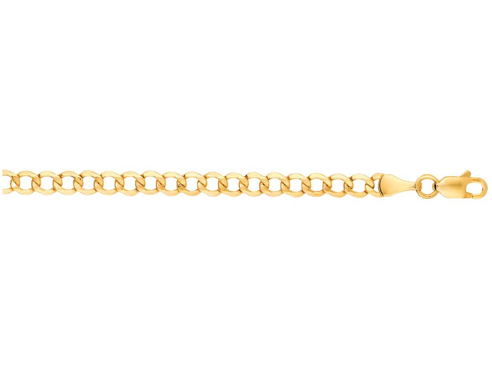 Finejewelers 10 Kt Yellow Gold 20 Inch 4.40mm Bright Cut Curb Lite Chain With Lobster Clasp