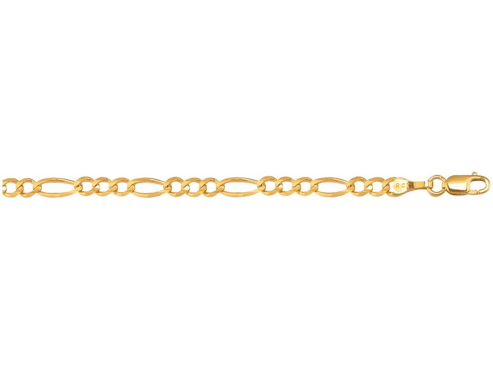 Finejewelers 10 Kt Yellow Gold 18 Inch 4.0mm Bright Cut Royal Figaro Link With Lobster Clasp