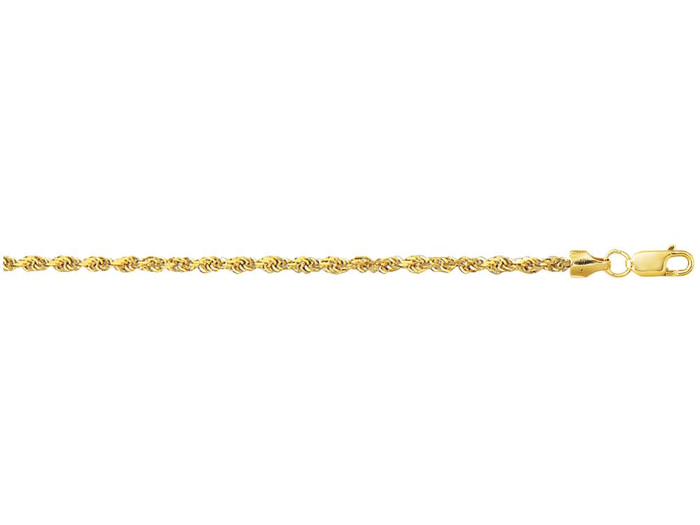 Finejewelers 10 Kt Yellow Gold 16 Inch 2.0mm Hollow Sparkle Semi-solid Rope Chain Lobster Clasp