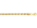 Finejewelers 10 Kt Yellow Gold 20 Inch 4.0mm Hollow Sparkle Semi-solid Rope Chain Lobster Clasp