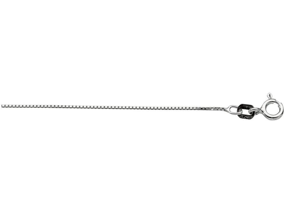 Finejewelers 925 Sterling Silver 16 Inch Rhodium Finish 0.6mm Classic Box Chain Spring Ring Clasp