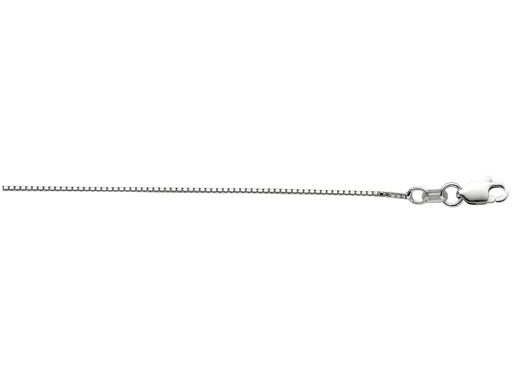 Finejewelers 925 Sterling Silver 16 Inch Rhodium Finish 0.9mm Bright Cut Box Chain Lobster Clasp