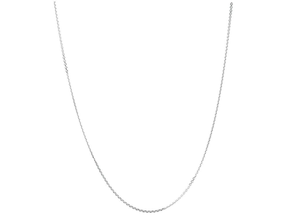 Finejewelers 925 Sterling Silver 16 Inch Rhodium Finish 1.4mm Bright Cut Cable Chain Lobster Clasp
