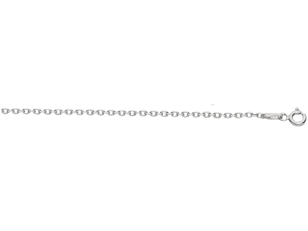 Finejewelers 925 Sterling Silver 16 Inch Rhodium Finish 1.5mm Bright Cut Cable Chain Lobster Clasp