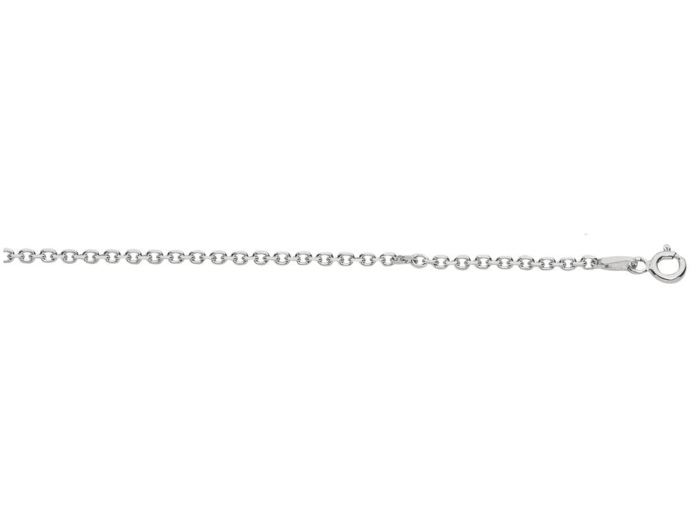 Finejewelers 925 Sterling Silver 16 Inch Rhodium Finish 1.9mm Bright Cut Cable Chain Lobster Clasp