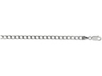 Finejewelers 925 Sterling Silver 16 Inch Rhodium Finish 3.7mm Bright Cut Curb Chain Lobster Clasp