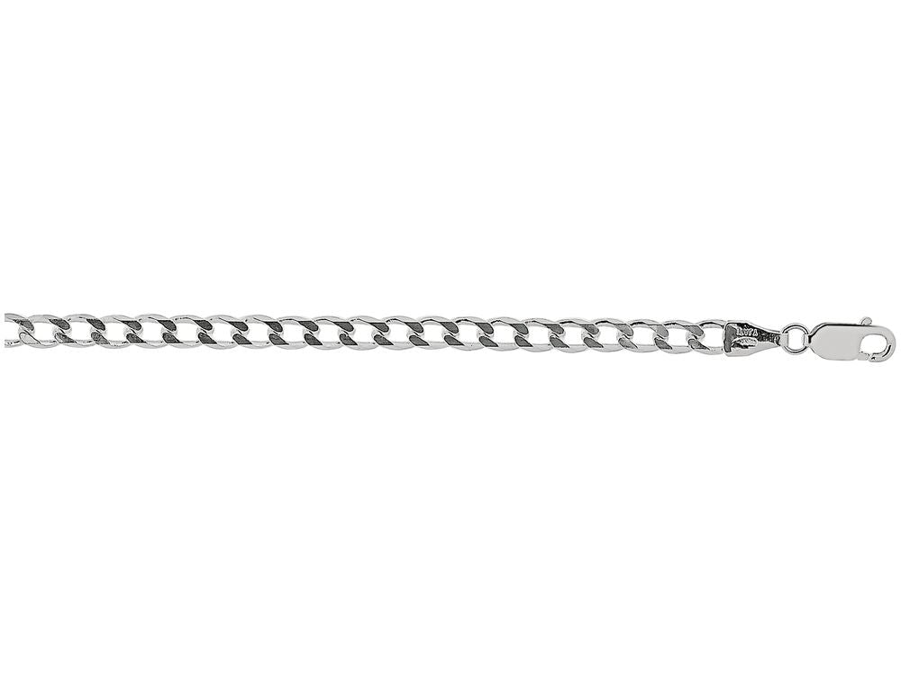 Finejewelers 925 Sterling Silver 16 Inch Rhodium Finish 3.7mm Bright Cut Curb Chain Lobster Clasp