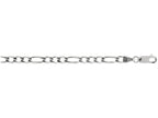 Finejewelers 925 Sterling Silver 18 Inch Rhodium Finish 4.7mm Bright Cut Figaro Chain Lobster Clasp