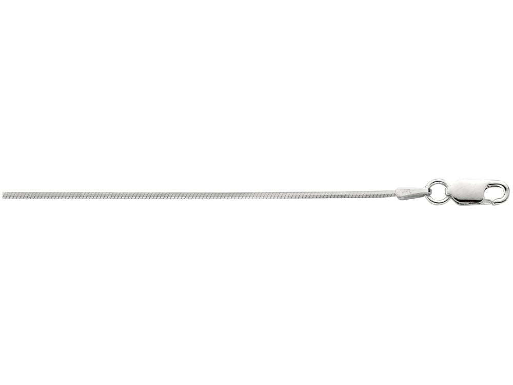 Finejewelers 925 Sterling Silver 16 Inch Rhodium Finish 1.2mm Octagonal Snake Chain Lobster Clasp