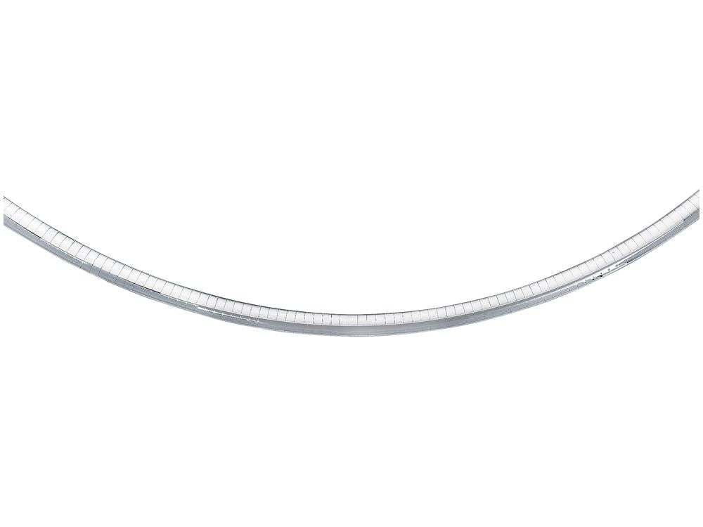 Finejewelers 925 Sterling Silver 16 Inch Rhodium Finish 6.0mm Bright Cut Classic Omega Lobster Clasp