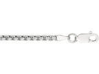 Finejewelers 925 Sterling Silver 18 Inch Rhodium Finish 2.0mm Bright Cut Round Box Chain Lobster Clasp