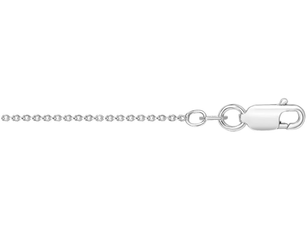 Finejewelers 925 Sterling Silver 16 Inch Rhodium Finish Shiny 1.5mm Basic Cable Link Chain Lobster Clasp