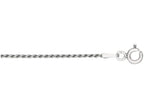 Finejewelers 925 Sterling Silver 16 Inch Rhodium Finish 1.25mm Bright Cut Rope Chain Lobster Clasp