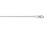 Finejewelers 925 Sterling Silver 16 Inch Rhodium Finish 1.4mm Bright Cut Rope Chain Lobster Clasp