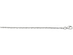 Finejewelers 925 Sterling Silver 16 Inch Rhodium Finish 1.5mm Bright Cut Sparkle Chain Pear Shape Clasp