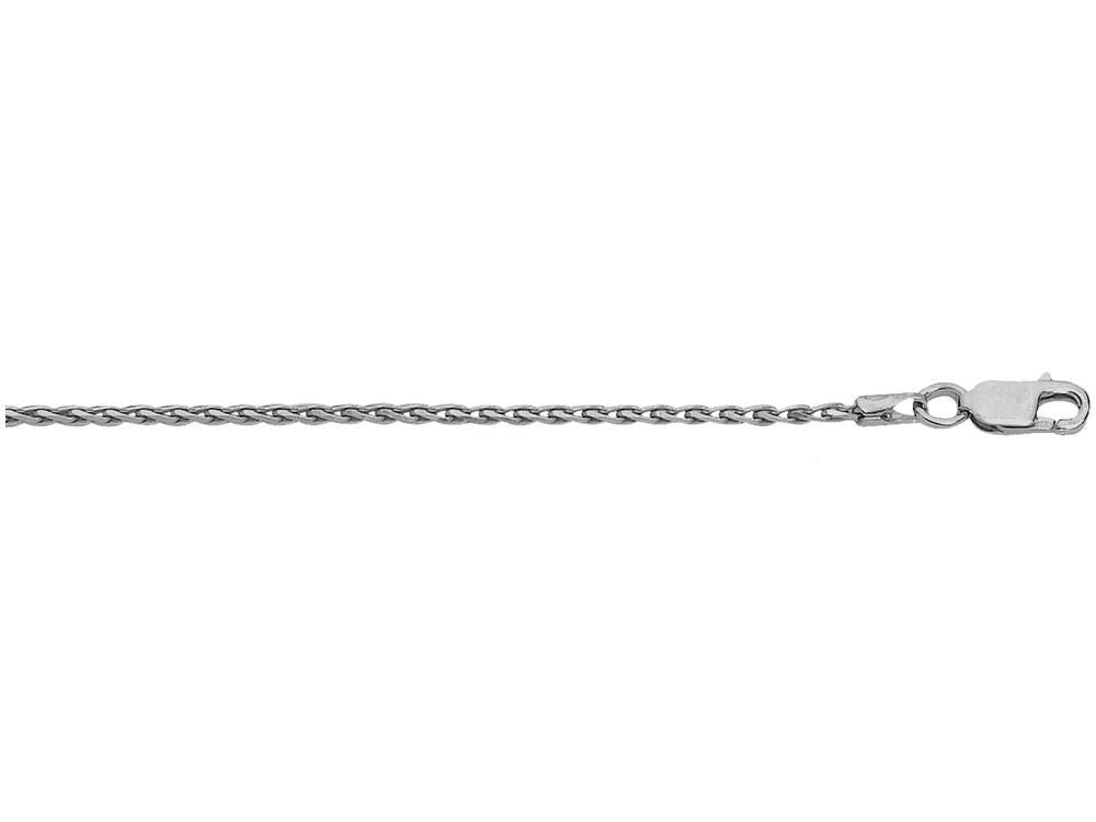 Finejewelers 925 Sterling Silver 16 Inch Rhodium Finish 1.5mm Bright Cut Spiga Chain Lobster Clasp