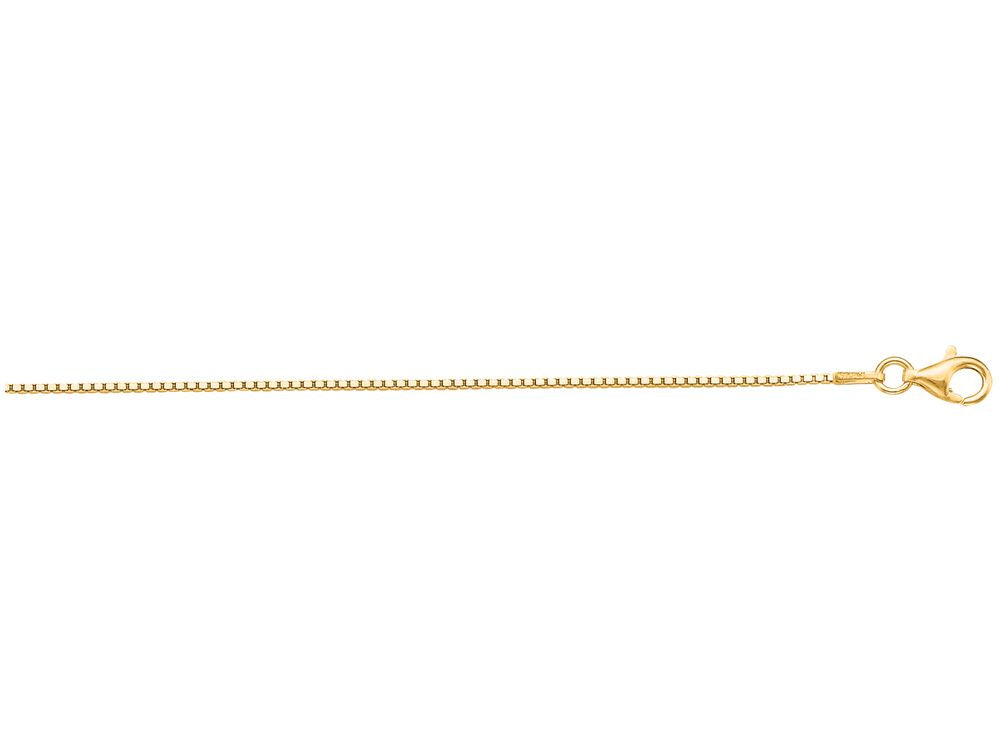 Finejewelers 925 Sterling Silver 16 Inch Yellow Finish 1.1mm Bright Cut Box Chain Pear Shape Clasp