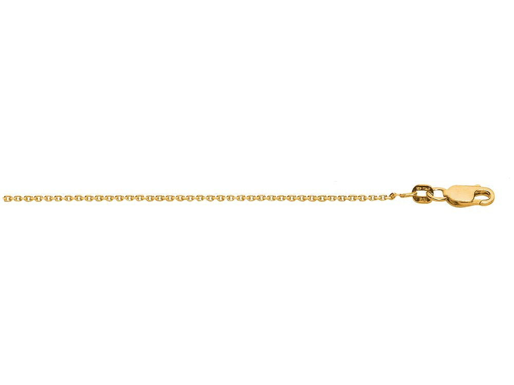 Finejewelers 925 Sterling Silver 16 Inch Yellow Finish 1.4mm Bright Cut Cable Chain Pear Shape Clasp