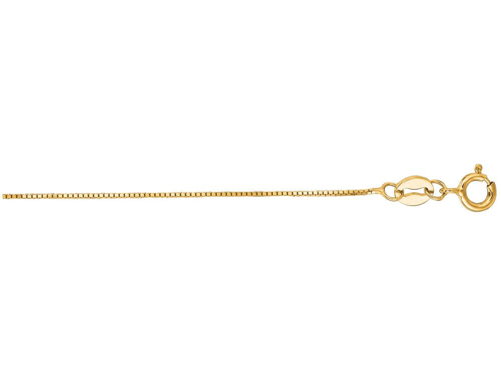 Finejewelers 14 Kt Yellow Gold 16 Inch 0.6mm Shiny Classic Box Chain With Spring Ring Clasp