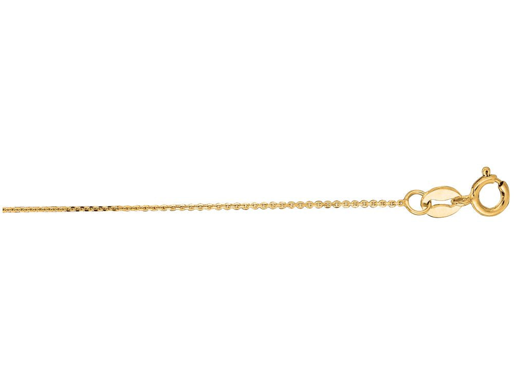 Finejewelers 14 Kt Yellow Gold 18 Inch 0.8mm Bright Cut Cable Link Chain With Lobster Clasp