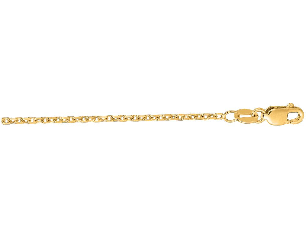 Finejewelers 14 Kt Yellow Gold 18 Inch 1.5mm Bright Cut Cable Link Chain With Lobster Clasp