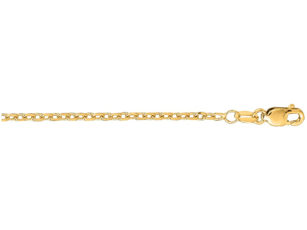 Finejewelers 14 Kt Yellow Gold 18 Inch 1.8mm Bright Cut Cable Link Chain With Lobster Clasp