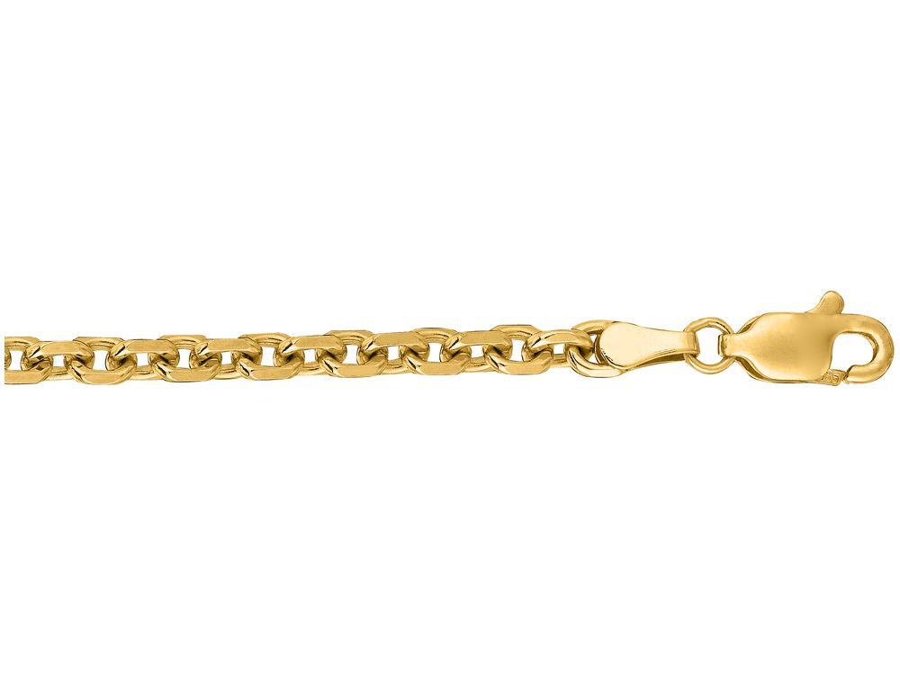 Finejewelers 14 Kt Yellow Gold 20 Inch 4.0mm Bright Cut Cable Link Chain With Lobster Clasp