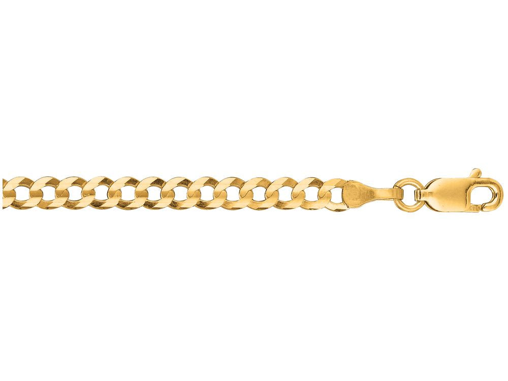 Finejewelers 14 Kt Yellow Gold 18 Inch 3.6mm Bright Cut Comfort Curb Chain With Lobster Clasp