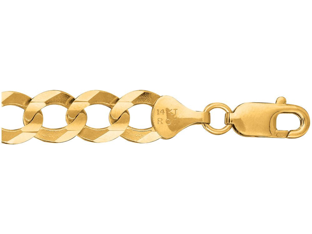 Finejewelers 14 Kt Yellow Gold 22 Inch 10.0mm Bright Cut Comfort Curb Chain With Lobster Clasp