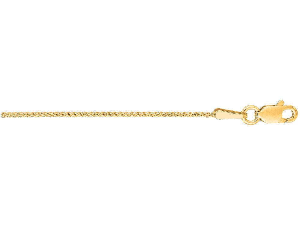 Finejewelers 14 Kt Yellow Gold 18 Inch 1.0mm Shiny Round Bright Cut Wheat Chain With Lobster Clas P