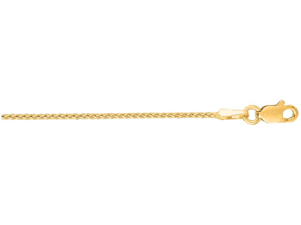 Finejewelers 14 Kt Yellow Gold 18 Inch 1.1mm Shiny Round Bright Cut Wheat Chain With Lobster Clas P