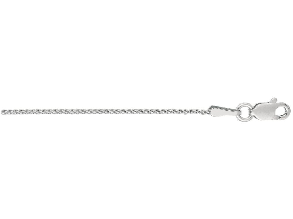 Finejewelers 14 Kt White Gold 18 Inch 1.0mm Bright Cut Wheat Chain With Lobster Clasp