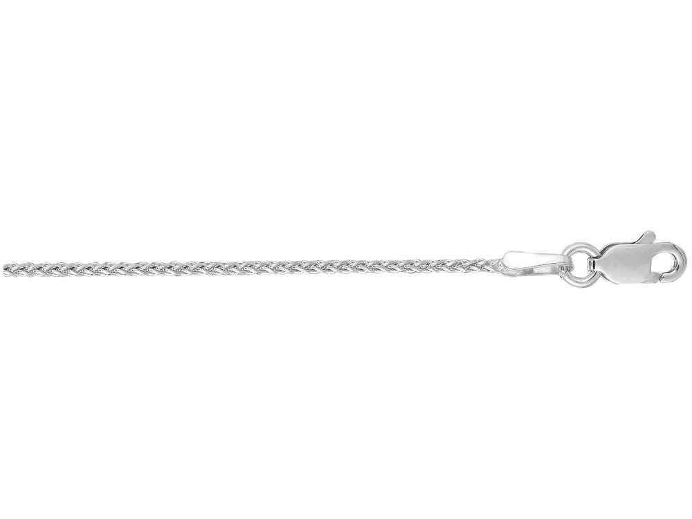 Finejewelers 14 Kt White Gold 18 Inch 1.1mm Bright Cut Wheat Chain With Lobster Clasp