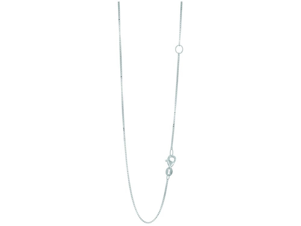 Finejewelers 14 Kt White Gold 20 Inch 0.8mm Classic Box Chain Lobster Clasp Extender At 18 Inch