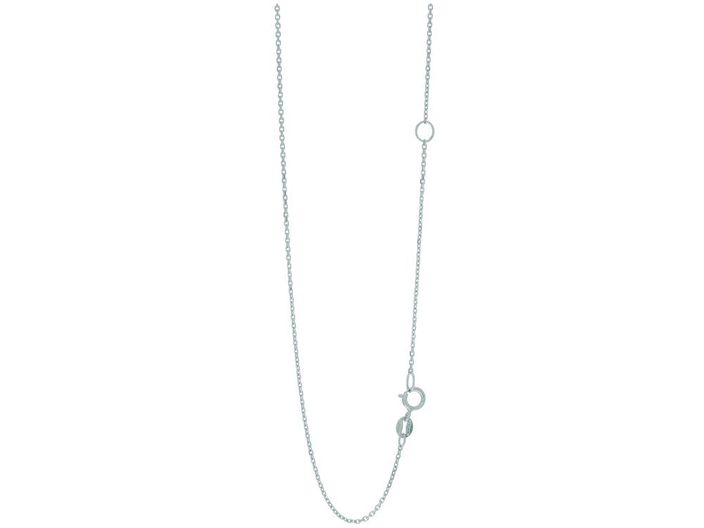 Finejewelers 14 Kt White Gold 20 Inch 1.1mm Classic Cable Chain Spring Ring Clasp Extender At 18 In