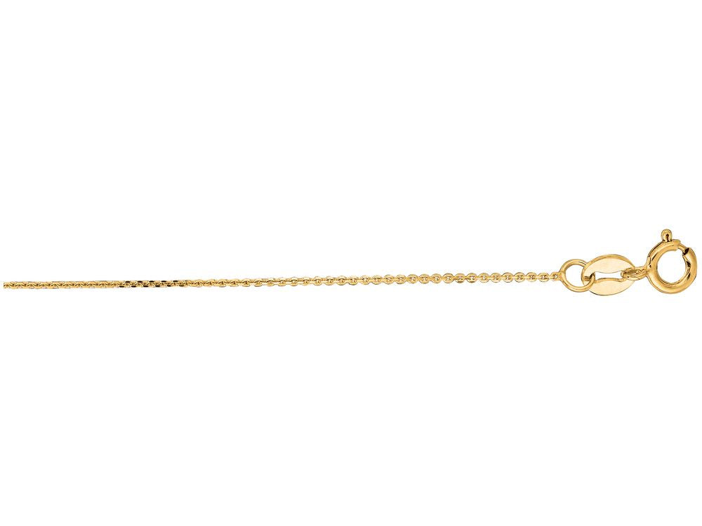 Finejewelers 14 Kt Yellow Gold 18 Inch 0.5mm Bright Cut Cable Link Chain With Spring Ring Clasp