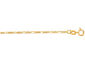 Finejewelers 14 Kt Yellow Gold 16 Inch 1.3mm Alternate 3+1 Classic Figaro Chain Spring Ring Clasp