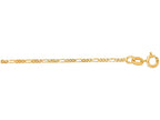 Finejewelers 14 Kt Yellow Gold 16 Inch 1.3mm Alternate 3+1 Classic Figaro Chain Spring Ring Clasp