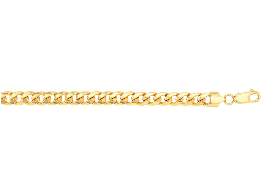 Finejewelers 14 Kt Yellow Gold 22 Inch 6.7mm Lite Semi-solid Miami Cuban