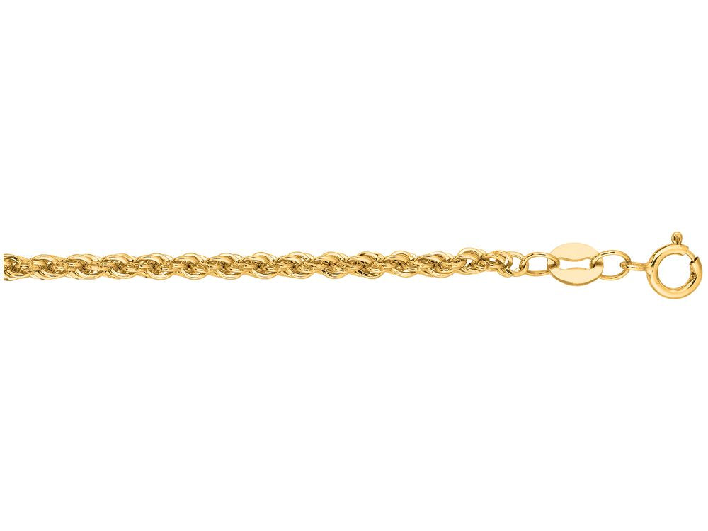 Finejewelers 14 Kt Yellow Gold 18 Inch 2.0mm Bright Cut Lite Semi-solid Rope Chain with Lobster Clasp